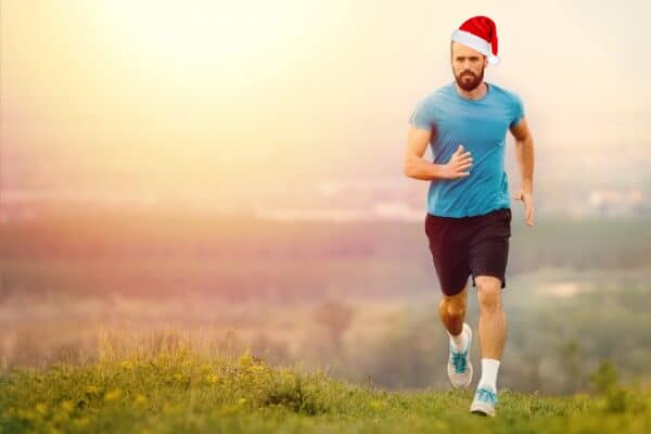 exercise man running christmas xmas destress stress free holiday hypnosis hypnotherapy