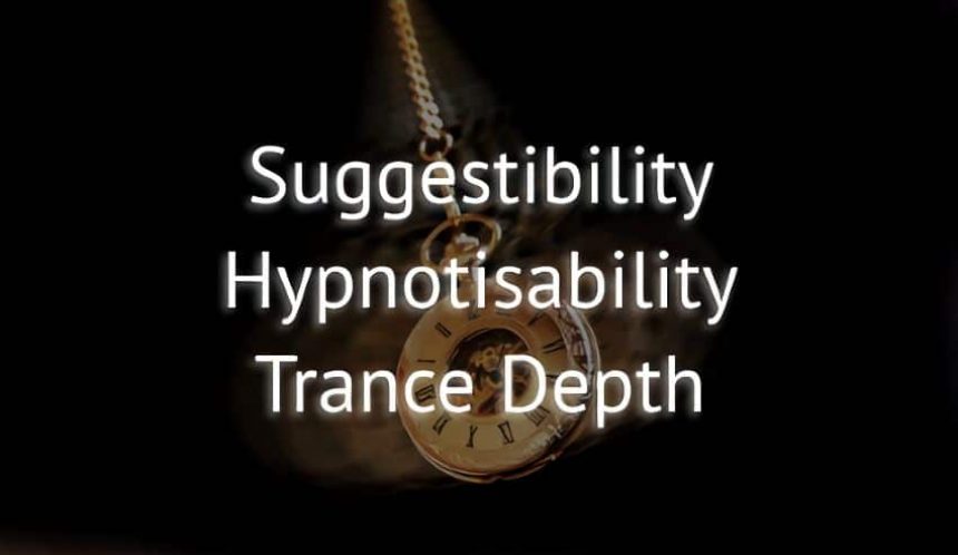 Hypnosis testing Suggestibility, hypnotisability and trance depth testing