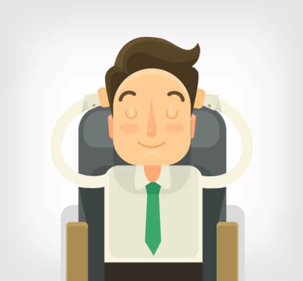 man cartoon sitting sofa chair comfortable relaxed hypnotised hypnosis how to do hypnosis progressive relaxation