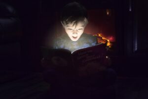 Child reading persuasive storytelling