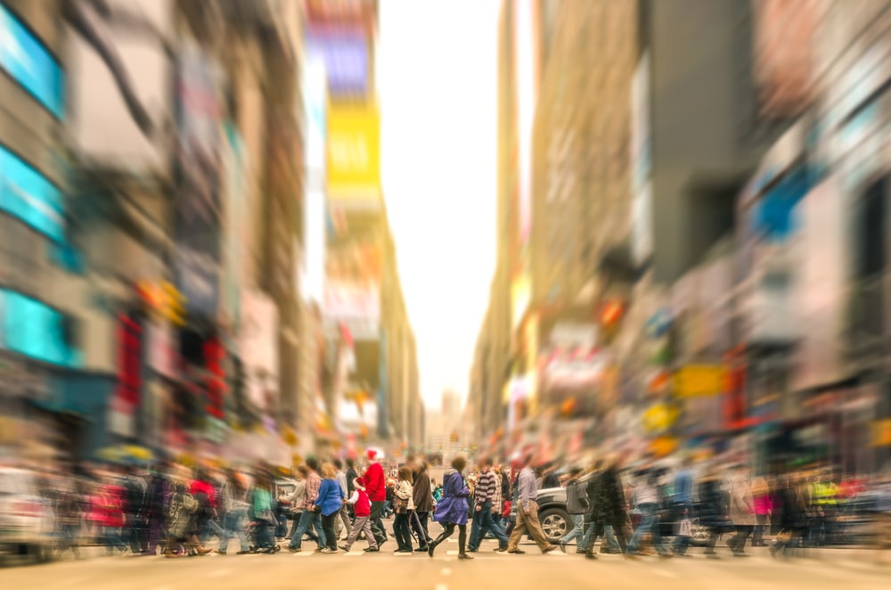 crowded street of London