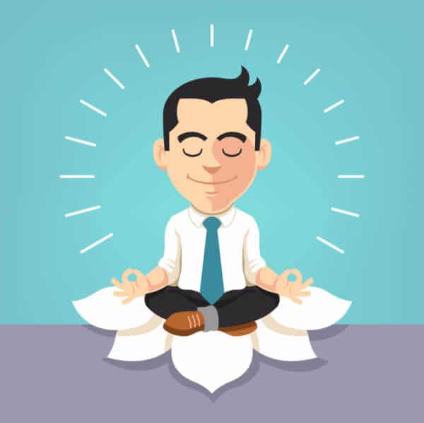 Therapist cartoon cloud meditate relax hypnotherapist cognitive dissonance pre-talk calm